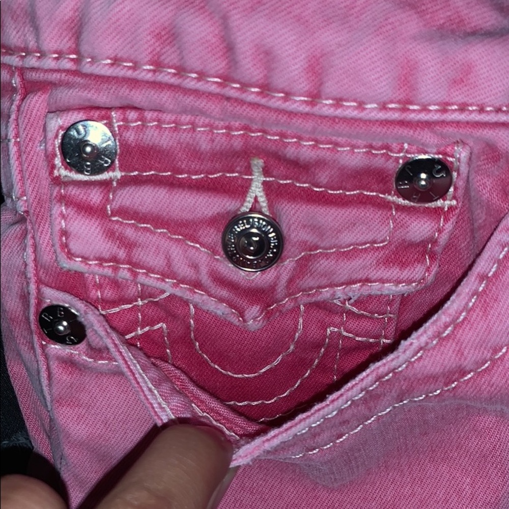 pink women true religion jeans